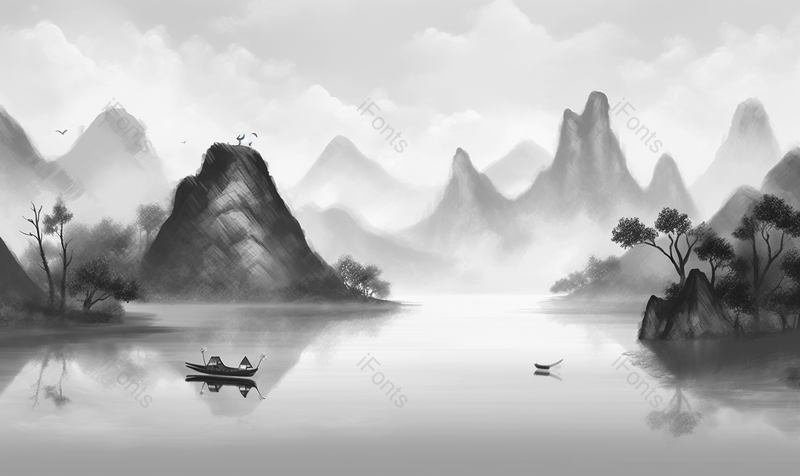 简约大气留白自然山水意境画,插画/手绘图,插画/手绘图库,插画/手绘图下载,插画/手绘